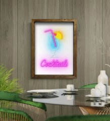 BK Gift Cafe & Bar & Restaurant Konseptli Doğal Masif Ahşap Çerçeveli Tablo-11