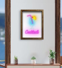 BK Gift Cafe & Bar & Restaurant Konseptli Doğal Masif Ahşap Çerçeveli Tablo-11