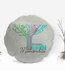 Kişiye Özel İsimli Elektronik Mühendisi Tasarımlı Dekoratif Kırlent Yastık-2