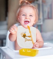 BK Kids Kişiye Özel İsimli Bebek Mama Önlüğü - Model 38