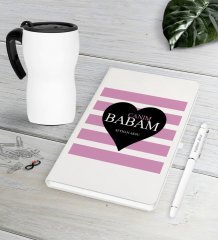 Kişiye Özel Canım Babam Beyaz Defter Kalem Termos Mug Seti-1
