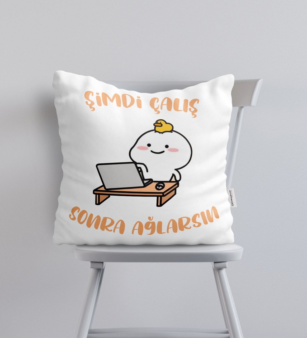 BK Gift Şimdi Çalış Sonra Ağlarsın Tasarımlı Yastık - Model 1