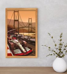 BK Gift Formula 1 Tasarımlı Dekoratif Retro Ahşap Çerçeveli Tablo-15