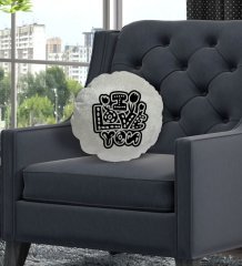 BK Gift I Love You Tasarımlı Yuvarlak Dekoratif Kırlent Yastık-1