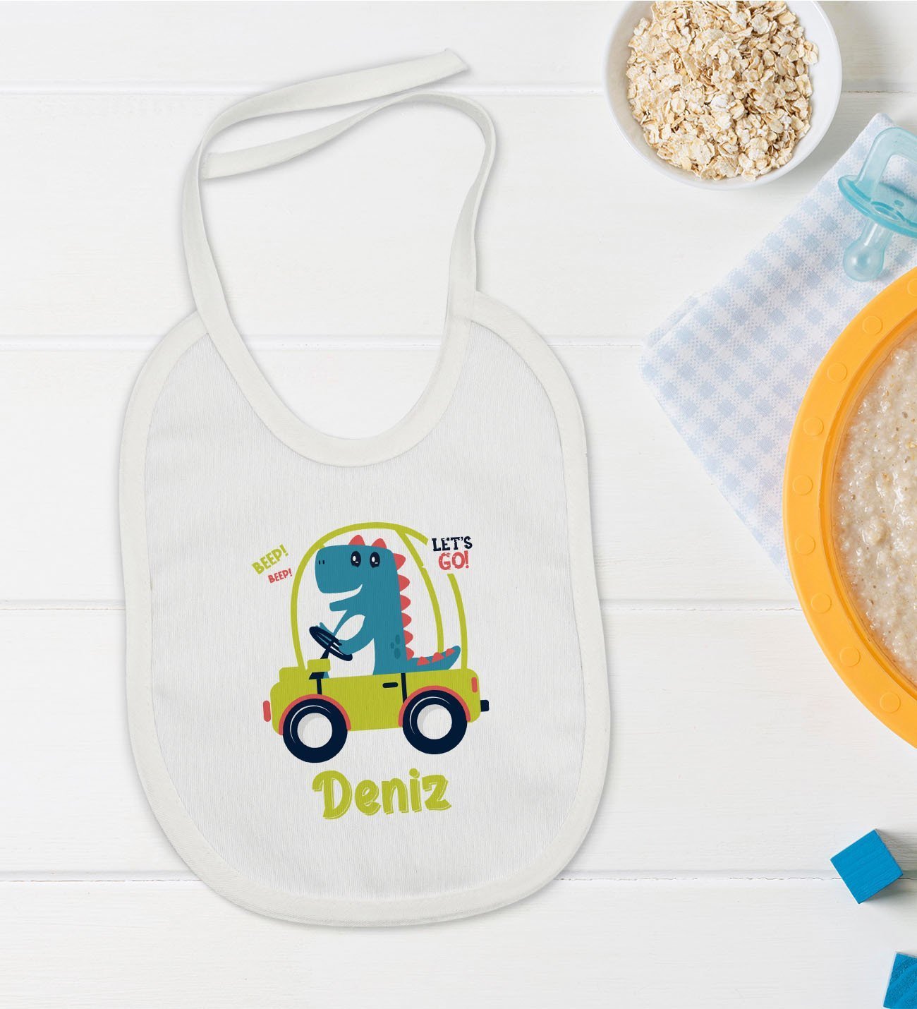 BK Kids Kişiye Özel İsimli Bebek Mama Önlüğü - Model 37