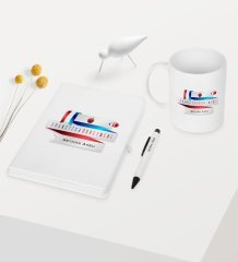 Kişiye Özel Fransızca Öğretmeni Temalı Beyaz Defter Kalem Kupa Seti - 1
