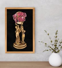 BK Gift The World Is Yours Tasarımlı Dekoratif Retro Ahşap Tablo-2