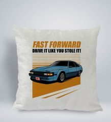 BK Gift Fast Forward Tasarımlı Kare Araç Koltuk Yastığı-1