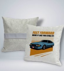 BK Gift Fast Forward Tasarımlı Kare Araç Koltuk Yastığı-1