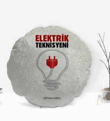 Kişiye Özel İsimli Elektrik Teknisyeni Tasarımlı Dekoratif Kırlent Yastık-1