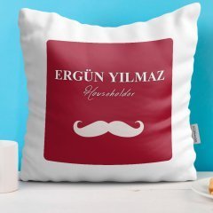 Kişiye Özel Dekoratif Beyaz Yastık (Babalar Günü Temalı) 2-E