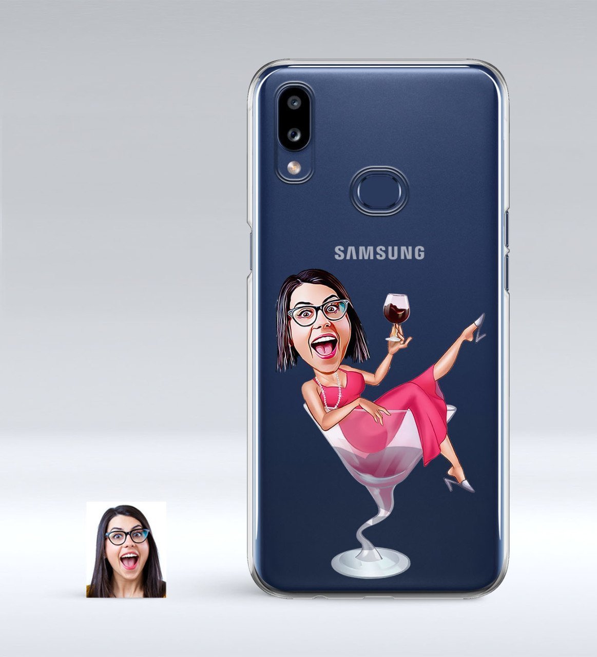 Kişiye Özel Bayan Karikatürlü Samsung Galaxy A10s İnce Şeffaf Silikon Telefon Kapağı-22