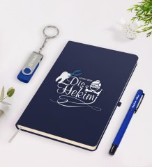 Kişiye Özel Diş Hekimi Temalı Lacivert Defter Kalem 32gb USB Bellek Hediye Seti-2