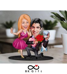 BK Gift Kişiye Özel Sevgililer Karikatürlü Ahşap Biblo, Sevgililer Günü Hediyesi, Doğum Günü Hediyesi, Yıl Dönümü Hediyesi-9
