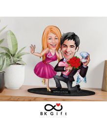 BK Gift Kişiye Özel Sevgililer Karikatürlü Ahşap Biblo, Sevgililer Günü Hediyesi, Doğum Günü Hediyesi, Yıl Dönümü Hediyesi-9