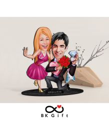 BK Gift Kişiye Özel Sevgililer Karikatürlü Ahşap Biblo, Sevgililer Günü Hediyesi, Doğum Günü Hediyesi, Yıl Dönümü Hediyesi-9