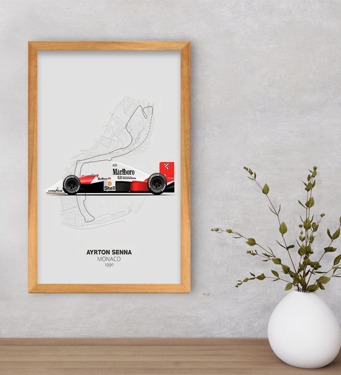 BK Gift Formula 1 Tasarımlı Dekoratif Retro Ahşap Çerçeveli Tablo-14