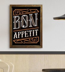BK Gift Cafe & Bar & Restaurant Konseptli Doğal Masif Ahşap Çerçeveli Tablo-7