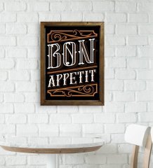BK Gift Cafe & Bar & Restaurant Konseptli Doğal Masif Ahşap Çerçeveli Tablo-7