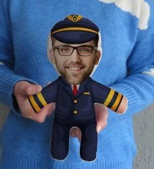 Kişiye Özel Fotoğraflı Pilot Bebek Yastık