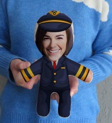 Kişiye Özel Fotoğraflı Pilot Bebek Yastık