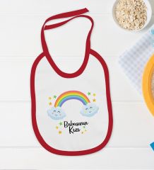 BK Kids Babasının Kızı Tasarımlı Kırmızı Bebek Body Zıbın ve Mama Önlüğü Hediye Seti-1
