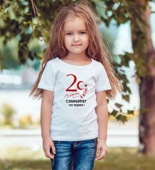 BK Gift 29 Ekim Tasarımlı Kız Çocuk Beyaz T-shirt-3, Arkadaşa Hediye, 29 Ekim Hediyesi Hediyesi, Trend Tişört, 100.Yıl Hediyesi