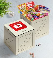 Kişiye Özel Youtuber Ahşap Kutuda Nostaljik Lezzetler Hediye Seti-1