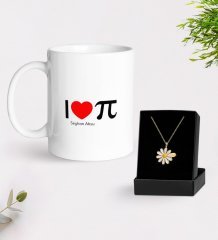 Kişiye Özel Matematik Öğretmeni Kupa Ve Papatya Kolye Hediye Seti-12