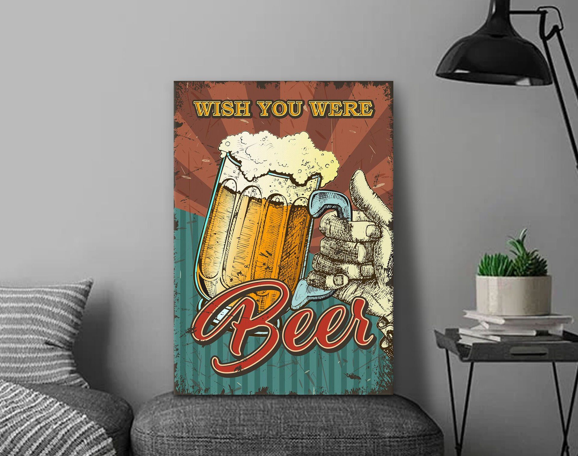 BK Gift  Beer Tasarımlı Kanvas Tablo-10 30x50cm Ev Dekorasyonu, Ev Hediyesi