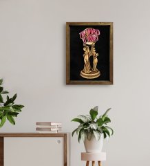 BK Gift The World Is Yours Tasarımlı Doğal Masif Ahşap Çerçeveli Tablo 45x65cm-2