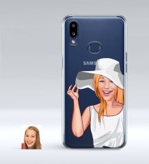 Kişiye Özel Bayan Karikatürlü Samsung Galaxy A10s İnce Şeffaf Silikon Telefon Kapağı-20