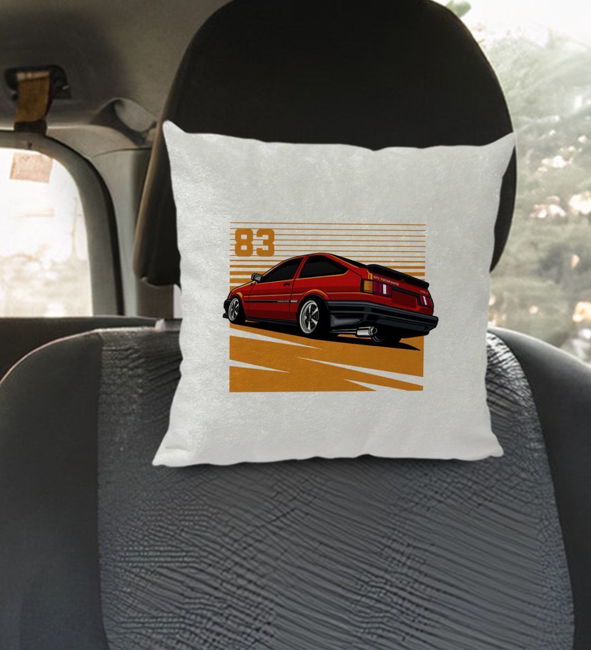 BK Gift Drift Car Tasarımlı Kare Araç Koltuk Yastığı-1