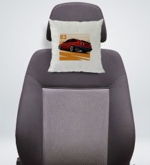 BK Gift Drift Car Tasarımlı Kare Araç Koltuk Yastığı-1