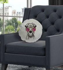 BK Gift Deve Tasarımlı Yuvarlak Dekoratif Kırlent Yastık-1