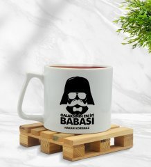 Kişiye Özel Galaksinin En İyi Babası Tasarımlı Middle Beyaz Kupa Bardak Model 1