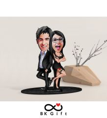 BK Gift Kişiye Özel Sevgililer Karikatürlü Ahşap Biblo, Sevgililer Günü Hediyesi, Doğum Günü Hediyesi, Yıl Dönümü Hediyesi-6
