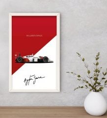 BK Gift Formula 1 Tasarımlı Dekoratif Ahşap Beyaz Çerçeveli Tablo-13