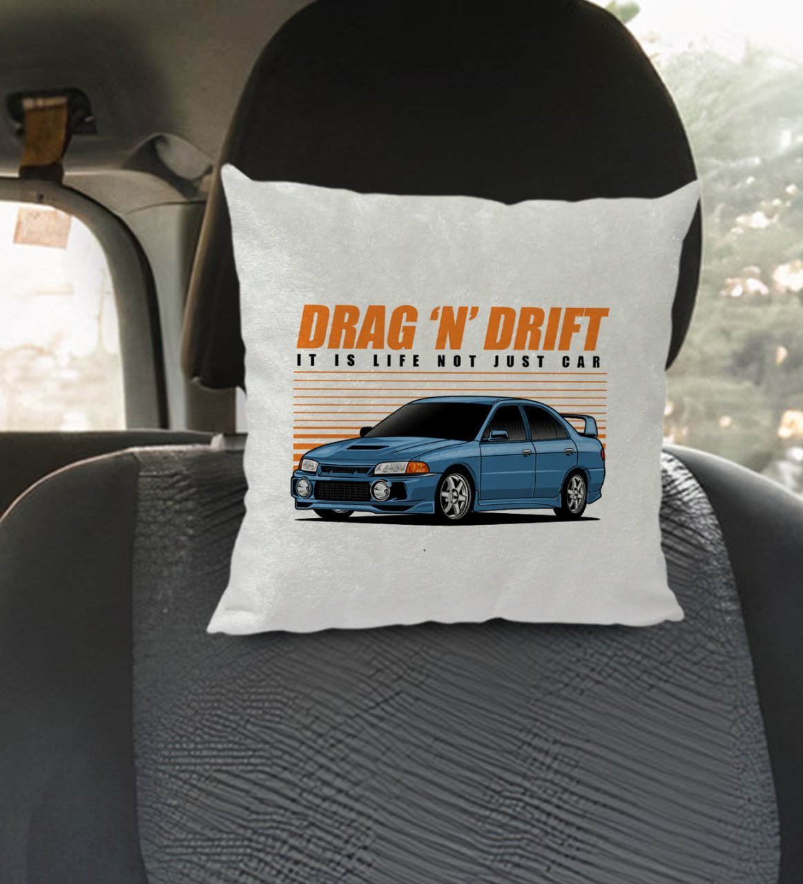 BK Gift Drag N Drift Tasarımlı Kare Araç Koltuk Yastığı-1