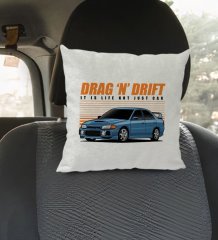 BK Gift Drag N Drift Tasarımlı Kare Araç Koltuk Yastığı-1