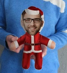 Kişiye Özel Fotoğraflı Noel Baba Bebek Yastık