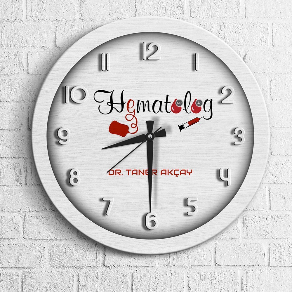 Kişiye Özel Mesleki Hematolog Ahşap Duvar Saati - 1