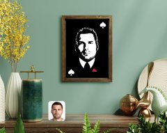 Kişiye Özel Godfather Baba Tasarımlı Doğal Masif Ahşap Çerçeveli Tablo 45x65cm-16