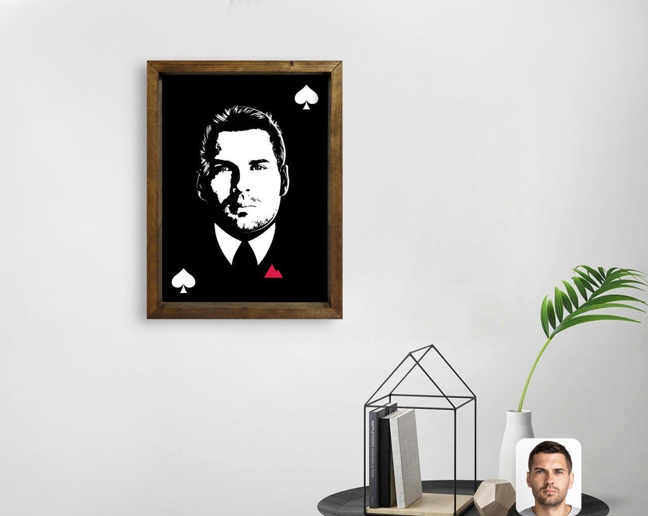 Kişiye Özel Godfather Baba Tasarımlı Doğal Masif Ahşap Çerçeveli Tablo 45x65cm-16