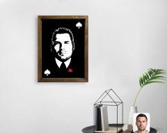 Kişiye Özel Godfather Baba Tasarımlı Doğal Masif Ahşap Çerçeveli Tablo 45x65cm-16