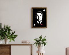 Kişiye Özel Godfather Baba Tasarımlı Doğal Masif Ahşap Çerçeveli Tablo 45x65cm-16