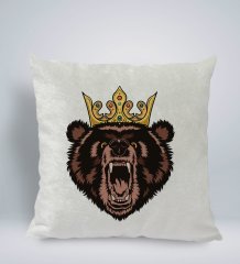 BK Gift Ayı Tasarımlı Kare Araç Koltuk Yastığı-1