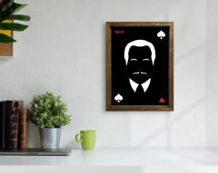 BK Home İsme Özel Godfather Baba Tasarımlı Doğal Masif Ahşap Çerçeveli Tablo 45x65cm-15