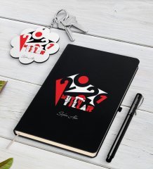 BK Gift Kişiye Özel 2023 Mutlu Yıllar Siyah Defter Kalem ve Anahtarlık Hediye Seti-13