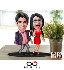 BK Gift Kişiye Özel Sevgililer Karikatürlü Ahşap Biblo, Sevgililer Günü Hediyesi, Doğum Günü Hediyesi, Yıl Dönümü Hediyesi-4